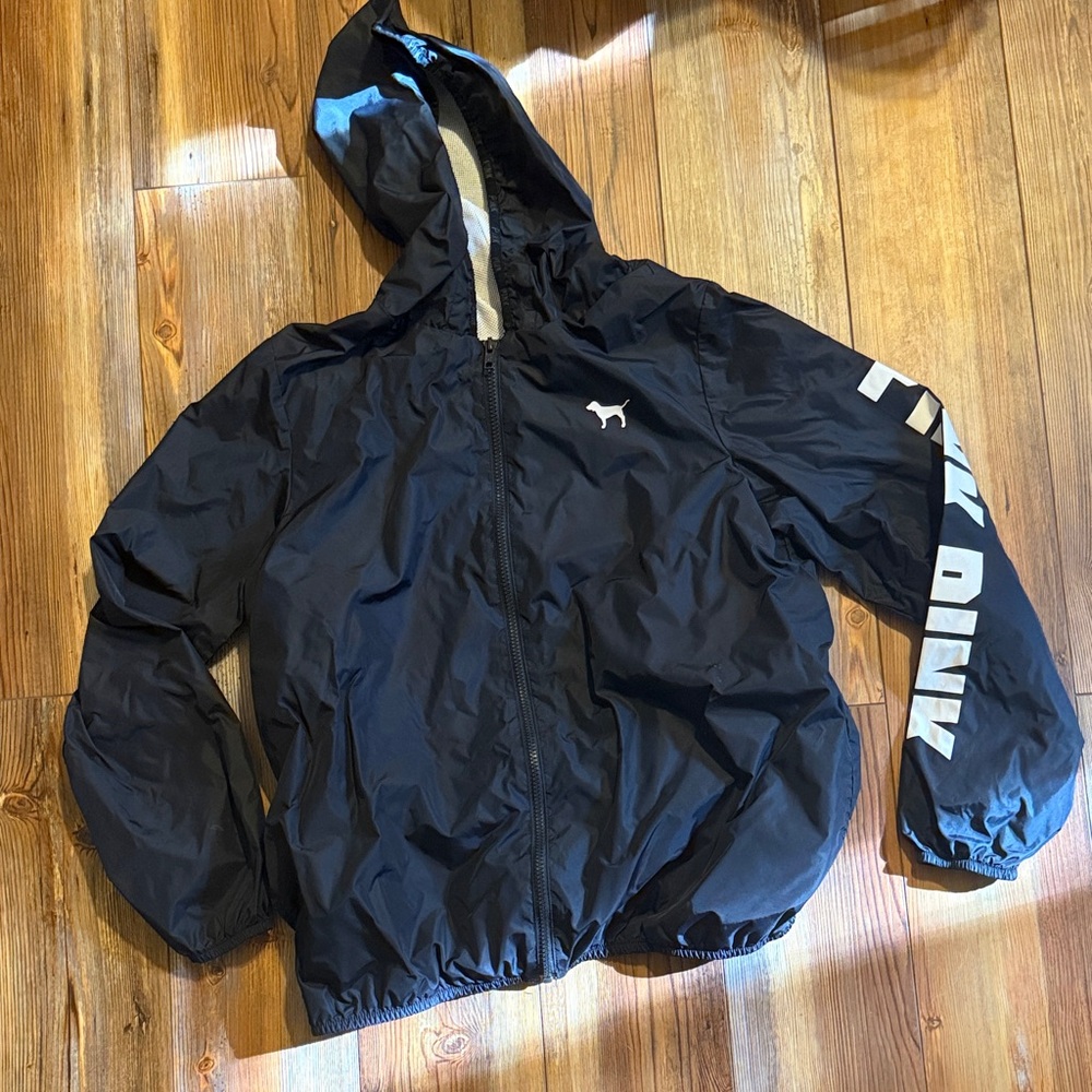 PINK Victoria's Secret Black Hooded Jacket